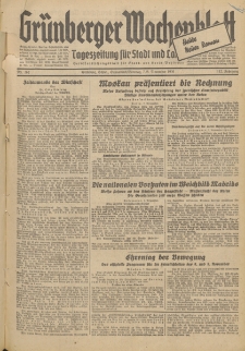 Gr&uuml;nberger Wochenblatt: Tageszeitung f&uuml;r Stadt und Land, No. 262. (7./8. November 1936)