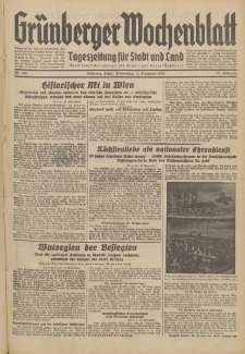 Gr&uuml;nberger Wochenblatt: Tageszeitung f&uuml;r Stadt und Land, No. 266. (12. November 1936)