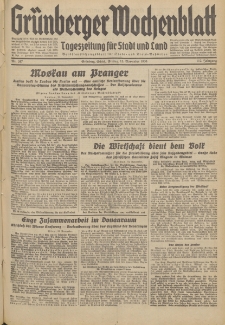 Grünberger Wochenblatt: Tageszeitung für Stadt und Land, No. 267. (13. November 1936)