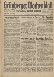 Grünberger Wochenblatt: Tageszeitung für Stadt und Land, No. 273. (21./22. November 1936)