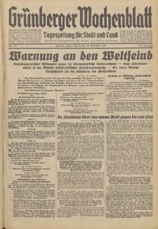 Grünberger Wochenblatt: Tageszeitung für Stadt und Land, No. 277. (26. November 1936)
