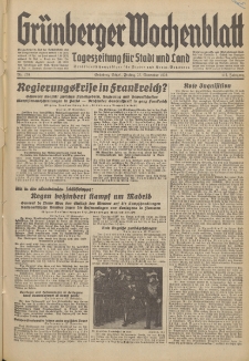 Grünberger Wochenblatt: Tageszeitung für Stadt und Land, No. 278. (27. November 1936)