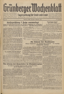 Gr&uuml;nberger Wochenblatt: Tageszeitung f&uuml;r Stadt und Land, No. 284. (4. Dezember 1936)