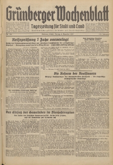 Grünberger Wochenblatt: Tageszeitung für Stadt und Land, No. 284. (4. Dezember 1936)