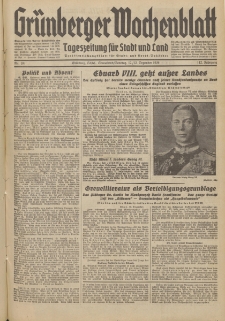 Grünberger Wochenblatt: Tageszeitung für Stadt und Land, No. 291. (12./13. Dezember 1936)