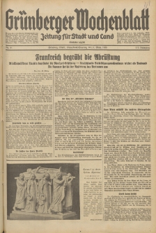 Grünberger Wochenblatt: Zeitung für Stadt und Land, No. 64. (16./17. März 1935)