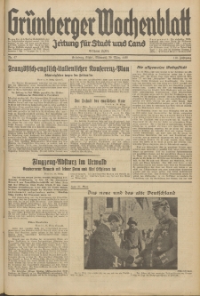 Grünberger Wochenblatt: Zeitung für Stadt und Land, No. 67. (20. März 1935)