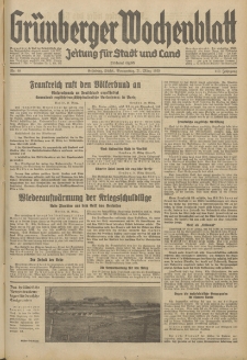 Grünberger Wochenblatt: Zeitung für Stadt und Land, No. 68. (21. März 1935)