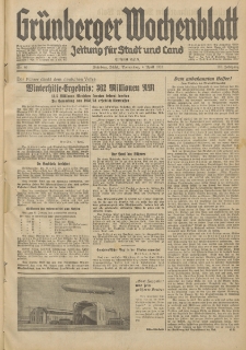 Grünberger Wochenblatt: Zeitung für Stadt und Land, No. 80. (4. April 1935)
