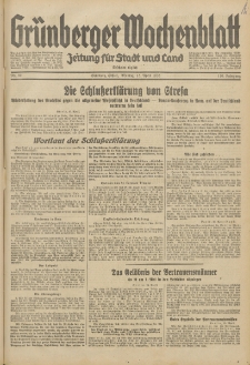 Grünberger Wochenblatt: Zeitung für Stadt und Land, No. 89. (15. April 1935)