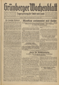 Grünberger Wochenblatt: Tageszeitung für Stadt und Land, No. 7. (9./10. Januar 1937)