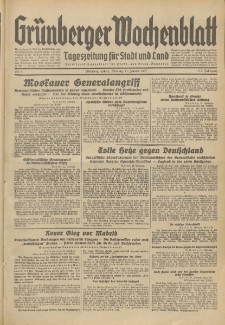 Grünberger Wochenblatt: Tageszeitung für Stadt und Land, No. 8. (11. Januar 1937)