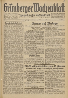 Grünberger Wochenblatt: Tageszeitung für Stadt und Land, No. 19. (23./24. Januar 1937)