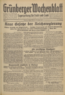 Grünberger Wochenblatt: Tageszeitung für Stadt und Land, No. 22. (27. Januar 1937)