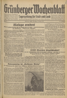 Grünberger Wochenblatt: Tageszeitung für Stadt und Land, No. 33. (9. Februar 1937)