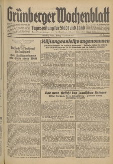 Grünberger Wochenblatt: Tageszeitung für Stadt und Land, No. 42. (19. Februar 1937)