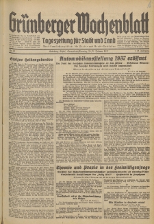 Grünberger Wochenblatt: Tageszeitung für Stadt und Land, No. 43. (20./21. Februar 1937)