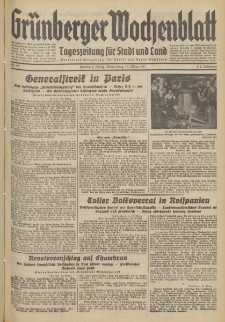 Grünberger Wochenblatt: Tageszeitung für Stadt und Land, No. 65. (18. März 1937)