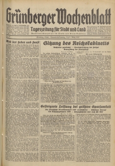 Grünberger Wochenblatt: Tageszeitung für Stadt und Land, No. 67. (20./21. März 1937)