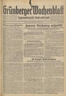 Grünberger Wochenblatt: Tageszeitung für Stadt und Land, No. 74. (31. März 1937)