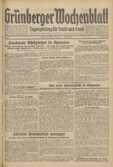 Grünberger Wochenblatt: Tageszeitung für Stadt und Land, No. 84. (12. April 1937)