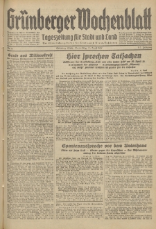 Grünberger Wochenblatt: Tageszeitung für Stadt und Land, No. 87. (15. April 1937)