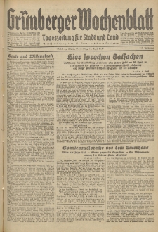 Grünberger Wochenblatt: Tageszeitung für Stadt und Land, No. 87. (15. April 1937)