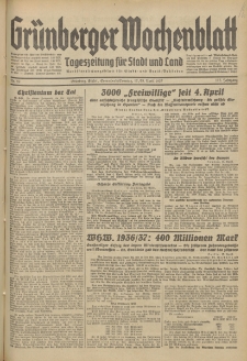 Grünberger Wochenblatt: Tageszeitung für Stadt und Land, No. 89. (17./18. April 1937)