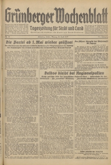 Grünberger Wochenblatt: Tageszeitung für Stadt und Land, No. 90. (19. April 1937)