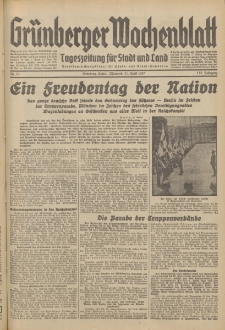 Grünberger Wochenblatt: Tageszeitung für Stadt und Land, No. 92. (21. April 1937)