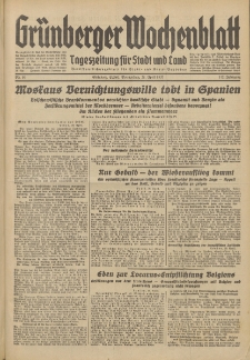 Grünberger Wochenblatt: Tageszeitung für Stadt und Land, No. 99. (29. April 1937)