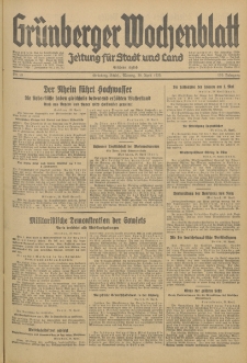 Grünberger Wochenblatt: Zeitung für Stadt und Land, No. 99. (29. April 1935)