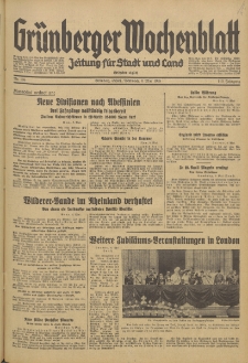 Grünberger Wochenblatt: Zeitung für Stadt und Land, No. 106. (8. Mai 1935)