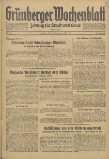 Grünberger Wochenblatt: Zeitung für Stadt und Land, No. 107. (9. Mai 1935)