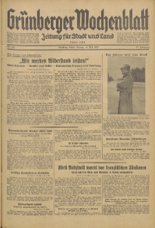 Gr&uuml;nberger Wochenblatt: Zeitung f&uuml;r Stadt und Land, No. 108. (10. Mai 1935)