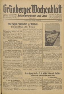 Grünberger Wochenblatt: Zeitung für Stadt und Land, No. 110. (13. Mai 1935)