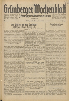 Gr&uuml;nberger Wochenblatt: Zeitung f&uuml;r Stadt und Land, No. 138. (17. Juni 1935)