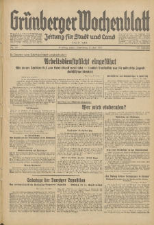 Grünberger Wochenblatt: Zeitung für Stadt und Land, No. 147. (27. Juni 1935)