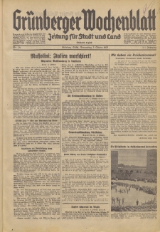 Grünberger Wochenblatt: Zeitung für Stadt und Land, No. 231. (3. Oktober 1935)