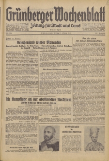 Gr&uuml;nberger Wochenblatt: Zeitung f&uuml;r Stadt und Land, No. 238. (11. Oktober 1935)
