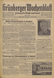 Gr&uuml;nberger Wochenblatt: Zeitung f&uuml;r Stadt und Land, No. 267. (14. November 1935)