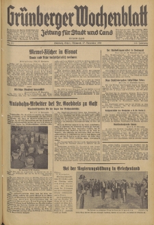 Gr&uuml;nberger Wochenblatt: Zeitung f&uuml;r Stadt und Land, No. 277. (27.November 1935)