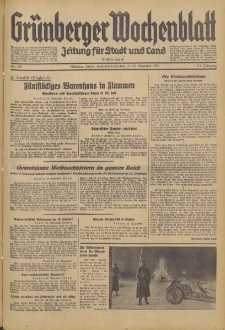 Gr&uuml;nberger Wochenblatt: Zeitung f&uuml;r Stadt und Land, No. 298. (21./22. Dezember 1935)