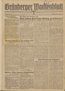 Grünberger Wochenblatt: Zeitung für Stadt und Land, No.1. (3. Januar 1944)