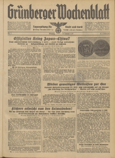 Grünberger Wochenblatt: Tageszeitung für Stadt und Land, No. 7. (10. Januar 1938)