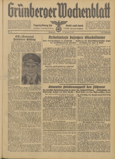 Grünberger Wochenblatt: Tageszeitung für Stadt und Land, No. 9. (12. Januar 1938)