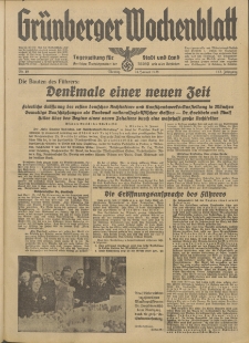 Grünberger Wochenblatt: Tageszeitung für Stadt und Land, No. 19. (24. Januar 1938)