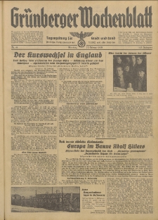 Grünberger Wochenblatt: Tageszeitung für Stadt und Land, No. 44. (22. Februar 1938)