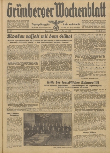 Grünberger Wochenblatt: Tageszeitung für Stadt und Land, No. 46. (24. Februar 1938)