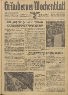 Grünberger Wochenblatt: Tageszeitung für Stadt und Land, No. 63. (16. März 1938)